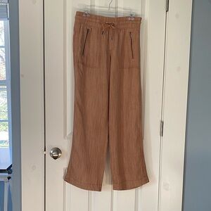 Athleta 100% Linen Cabo Wide-Leg Pants in Caramel Orange, Womens 4